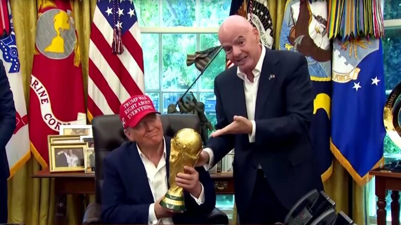 ホワイトハウスを訪問したインファンティーノ会長（2025年8月）