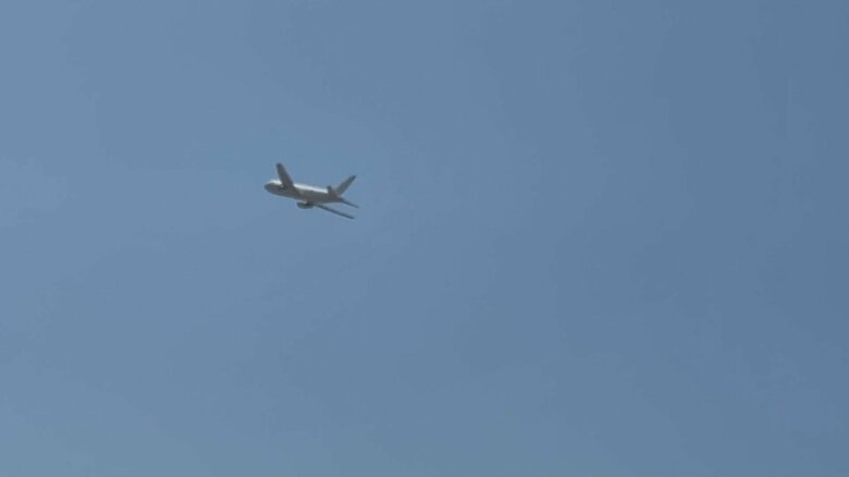 日本時間24日午後5時前にジブチを出発したKC-767空中給油・輸送機