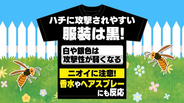 黒い服装や香りには注意を（イラスト：PIXTA）