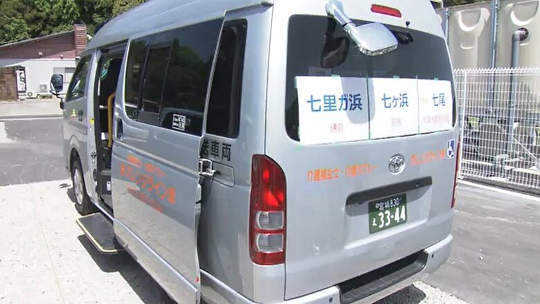 １０時間かけて到着した車には七里ヶ浜と七ヶ浜、七尾の文字が