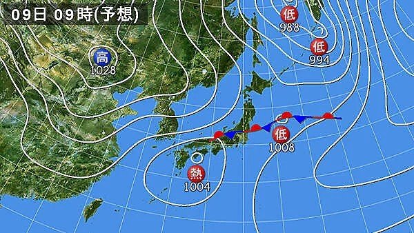 予想天気図（日本気象協会より）