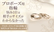 プロポーズ用指輪、悩み1位は「相手のサイズがわからなかった」。プロポーズリング（仮の指輪）を約82％が「知らなかった」と回答