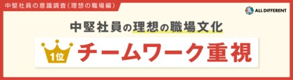 【調査】中堅社員の”理想の職場文化” 1位は「チームワーク重視」