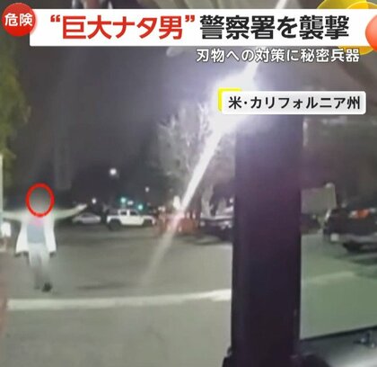 “巨大ナタ男”がパトカー襲撃…警察官が射殺　刃渡り1mの“ロングソード”持った男が通学路に出現も…秘密兵器“お手玉”ショットガンで確保　アメリカ