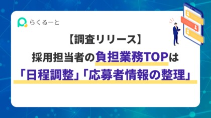 【調査リリース】採用担当者の負担業務TOPは「日程調整」と「応募者情報の整理」