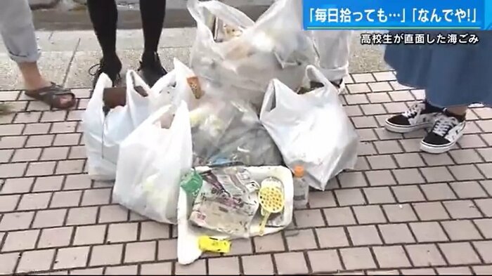 高校生達が30分ほどかけて拾ったごみ