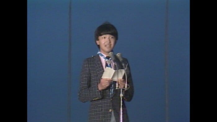昭和59（1984）年7月　「第1回 シニアースカウト大会」で初めておことばを述べられる秋篠宮さま（宮城・白石市）