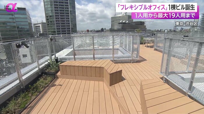 渋谷の街が目の前に広がる屋上
