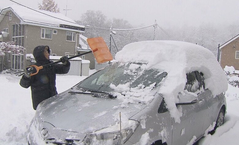 夕張市で今季一番”積雪34センチ”_北海道で冬型の気圧配置続く_夕張市と栗山町は大雪注意報も｜FNNプライムオンライン