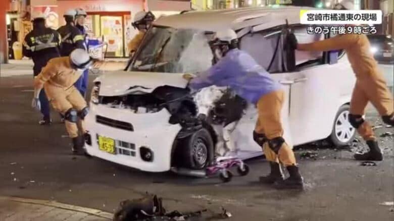 宮崎市の繁華街で交通事故　大型バイクを運転していた25歳男性が死亡｜FNNプライムオンライン