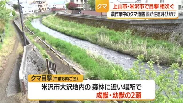 【クマ出没】上山の市街地・米沢の山間地で目撃相次ぐ　鈴木農水大臣が春の農作業時の注意呼びかけ　山形｜FNNプライムオンライン