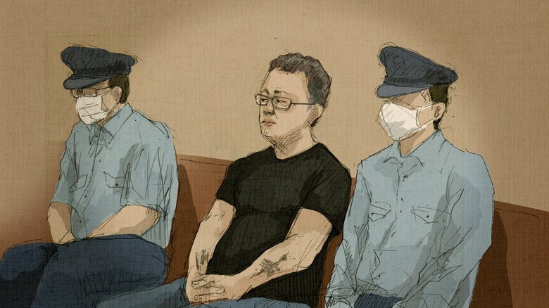 法廷での小野被告（8月31日の初公判）