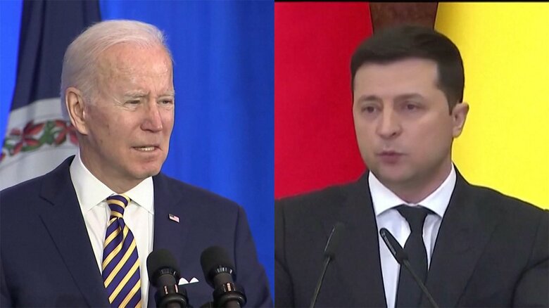 13日　米・バイデン大統領とウクライナ・ゼレンスキ大統領が電話会談