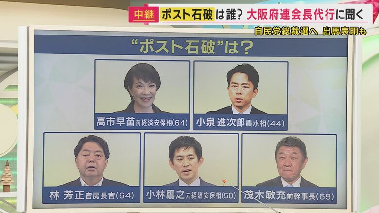 “ポスト石破”に名前が挙がる顔ぶれ