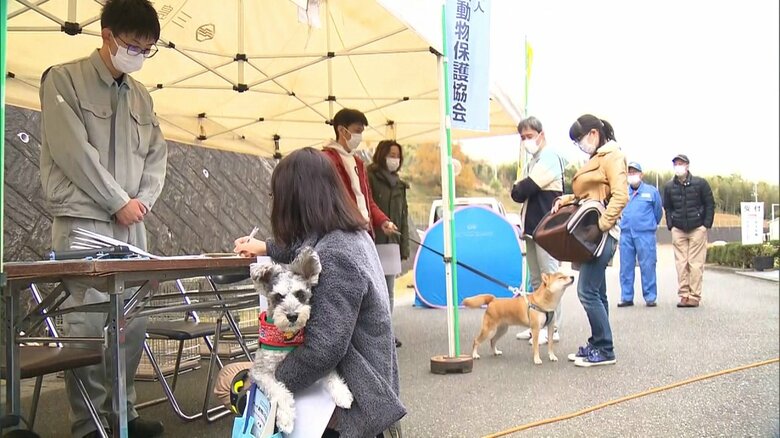 ペットの避難訓練（静岡・三島市）