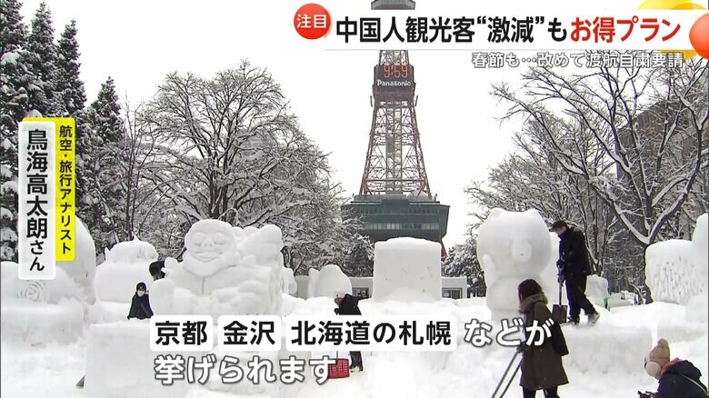 「おすすめできる場所は京都・金沢・北海道の札幌などが挙げられます。」と話す航空・旅行アナリスト鳥海高太朗さん