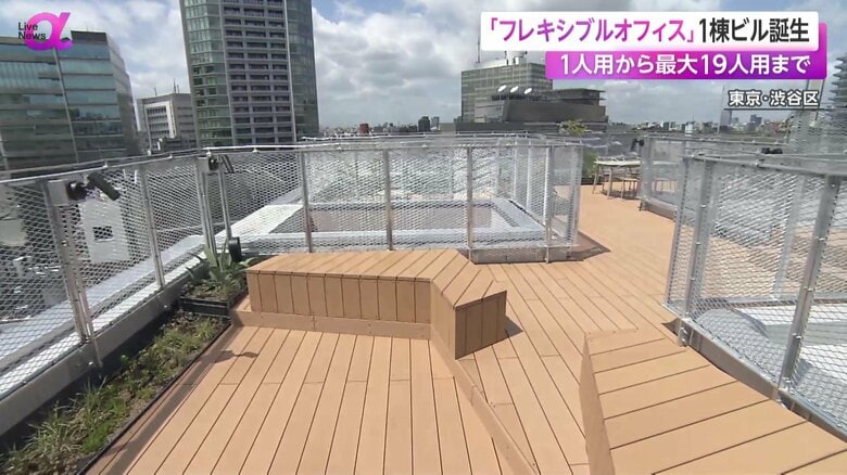 渋谷の街が目の前に広がる屋上　