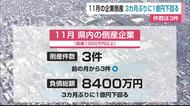 3カ月ぶりに1億円下回り負債総額は約8400万円 11月企業倒産は3件【佐賀県】