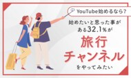 【YouTube始めるなら?】始めたいと思った事がある32.1%が「旅行チャンネルをやってみたい」