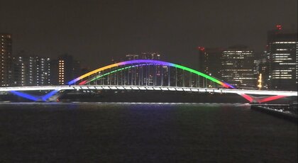 東京五輪開幕まで100日 都内各所が一斉にライトアップ