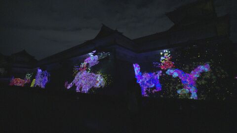 チームラボが“夜のお城”とコラボ「生と死」など題材にアート空間展開…密集する光の卵でかくれんぼを楽しめる作品も