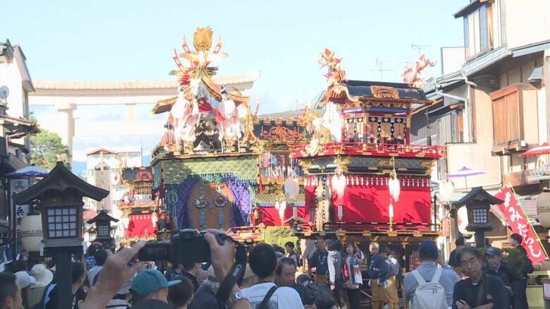 爽やかな秋晴れの中…『秋の高山祭』2日目 神輿が市街地を巡る“御神幸”から始まり屋台10台の曳き揃えも｜FNNプライムオンライン