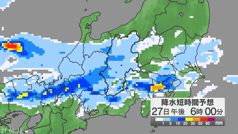 関東甲信地方で「警報級の大雨」の地域や期間が拡大する可能性　24時間予想降水量は甲信地方150ミリ、関東地方北部・南部100ミリ（28日午前6時まで・多い所で）｜FNNプライムオンライン
