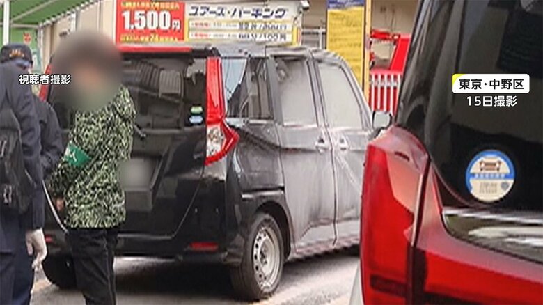 中野区の駐車場に乗り捨てられたレンタカー
