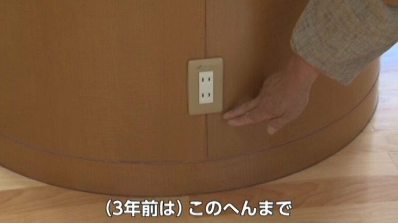 2021年は柱の線のところまで浸水したという