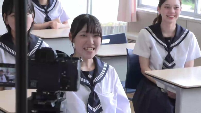 盛岡白百合学園高校での撮影風景