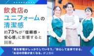 飲食店のユニフォームの清潔感、約73％が「信頼感・安心感」に影響すると回答。「衛生管理がしっかりしていそう」「安心して食事できる」「お店の印象が良くなる」が上位に