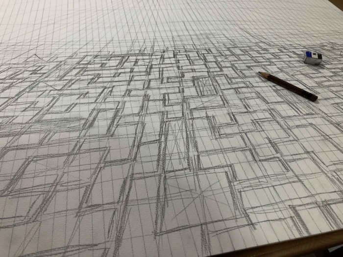 (下描きの段階。まさかこれがあの作品になるとは…)