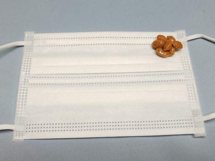 引きで見た納豆の食品サンプル