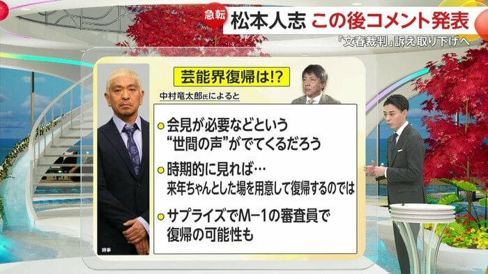 元週刊文春・中村竜太郎氏による芸能界復帰への道筋