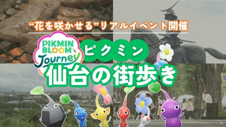 仙台の街を花で彩る「ピクミンブルーム」歩いて巡るリアルイベント開催　「ポケモンGO」との違いは？｜FNNプライムオンライン