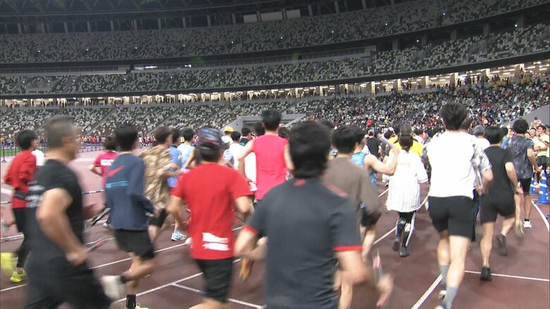国立競技場で“ラン婚”イベント　参加者が一緒にランニングをしながらパートナーを探す婚活｜FNNプライムオンライン