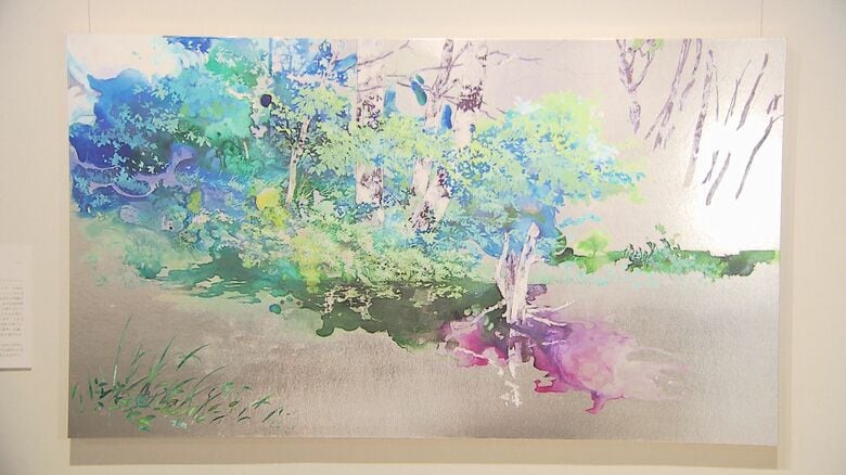 金属できらめく水辺を表現したものも…日本画家・長谷川喜久さんの作品の展覧会 古川美術館で7/21まで｜FNNプライムオンライン
