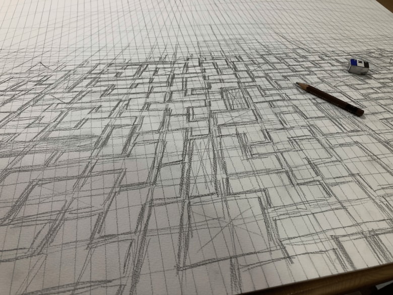 (下描きの段階。まさかこれがあの作品になるとは…)