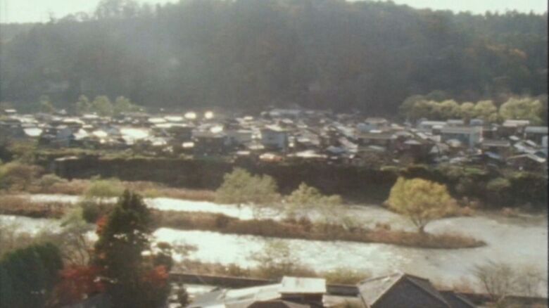 広瀬川の対岸から撮影された追廻住宅(1970年代)