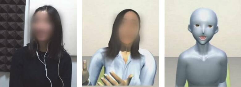 左から素顔のまま・似たVRアバター・似ていないVRアバター。プライバシー保護のため加工している。（出典：東京都市大学）