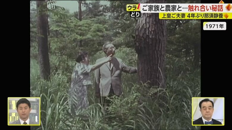 1971年、昭和天皇が那須御用邸を訪れる