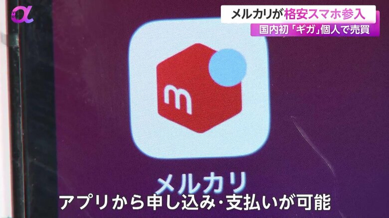 アプリから申し込みと支払いを簡単に行うことができる「メルカリモバイル」