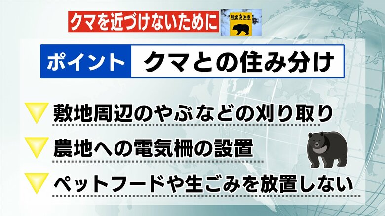 人間のテリトリーにクマを近づけない　住み分けが重要