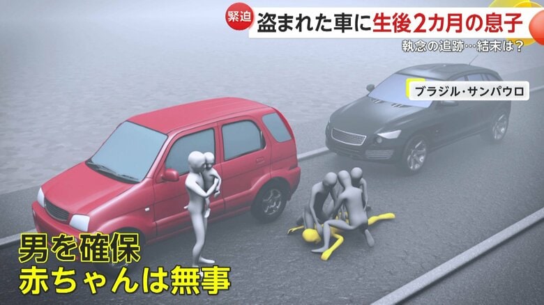 数km先で確保された犯人と赤ちゃん（イメージ）