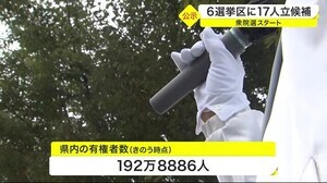 第49回衆議院議員選挙スタート 宮城県内 6選挙区に17人立候補