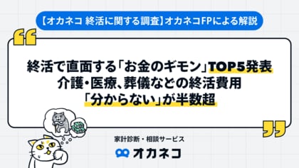 終活で直面する「お金のギモン」TOP5発表!介護・医療、葬儀などの終活費用「分からない」が半数超