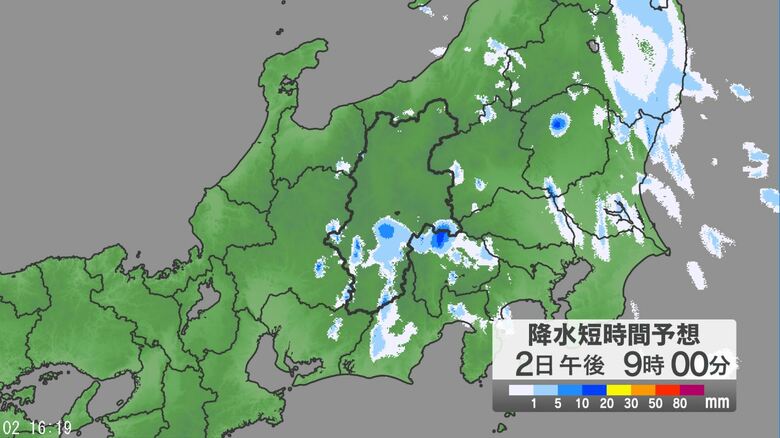 関東甲信地方では「大雨警報」の発表地域が拡大する可能性　大気の状態が非常に不安定　2日夜遅くにかけて雷を伴った非常に激しい雨の降る所がある見込み｜FNNプライムオンライン
