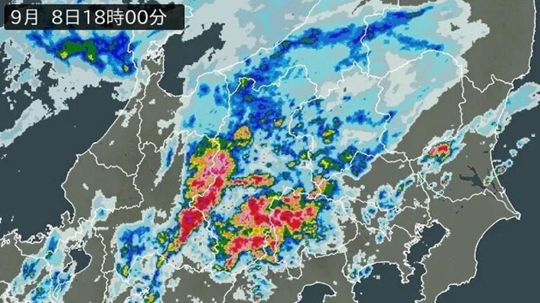 長野県南部に「線状降水帯直前予測」　9月8日夜遅くにかけて土砂災害に厳重に警戒　24時間予想降水量は南部150ミリ、北部・中部100ミリ（9日午後6時まで・多い所で）｜FNNプライムオンライン