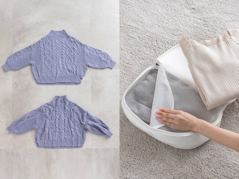 ニットの洗濯、洗濯ネットの使用率は約8割。自宅ケアの悩みを調査