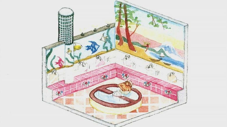 ナナオさんが描いた「みどり湯」